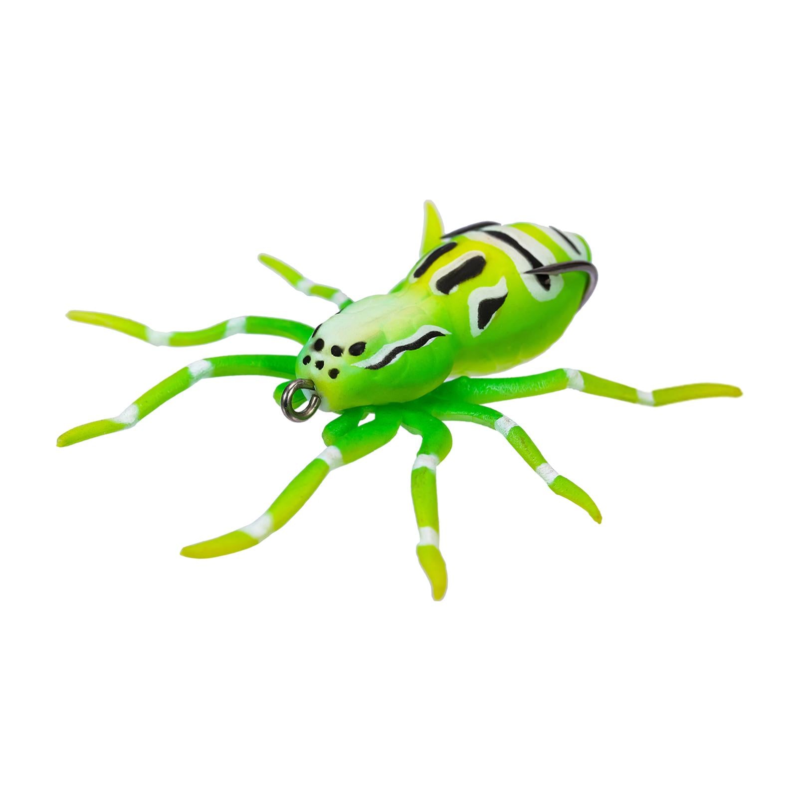 3xArtificial Web Spider Baits 7.5cm 3D Simulation Spider Soft Lures for Salmon Green