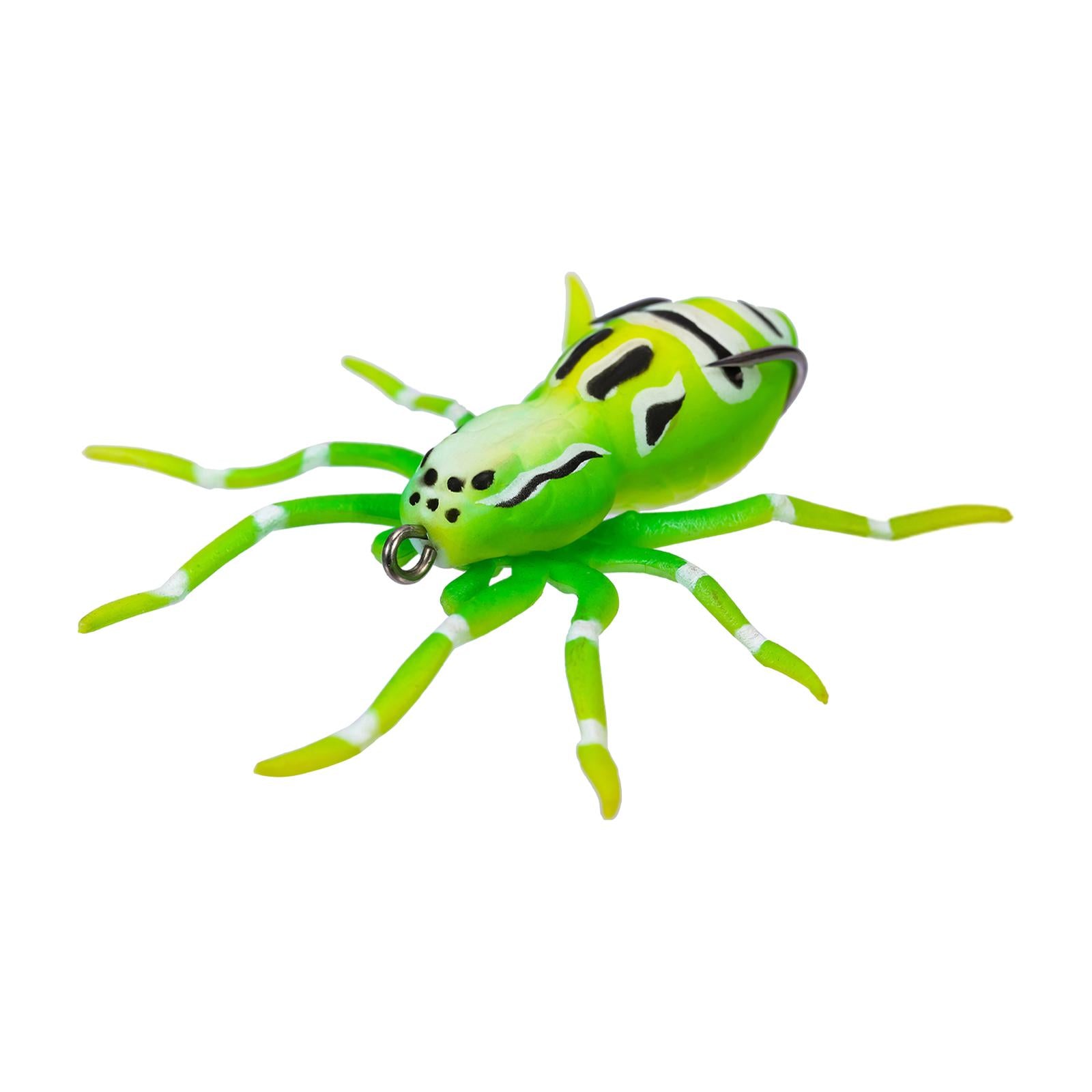 3xArtificial Web Spider Baits 7.5cm 3D Simulation Spider Soft Lures for Salmon Green