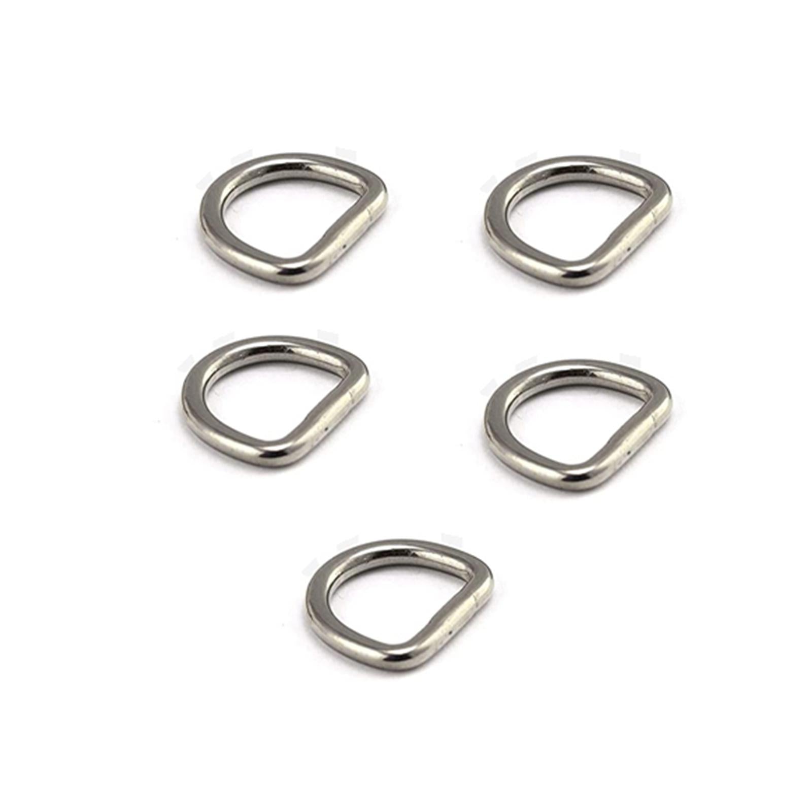 3x5Pcs D Rings Extra Thick for Hardware Bags Ring Straps Ties Tote Accessories 0.3cmx1.5cmx1.2cm Silver