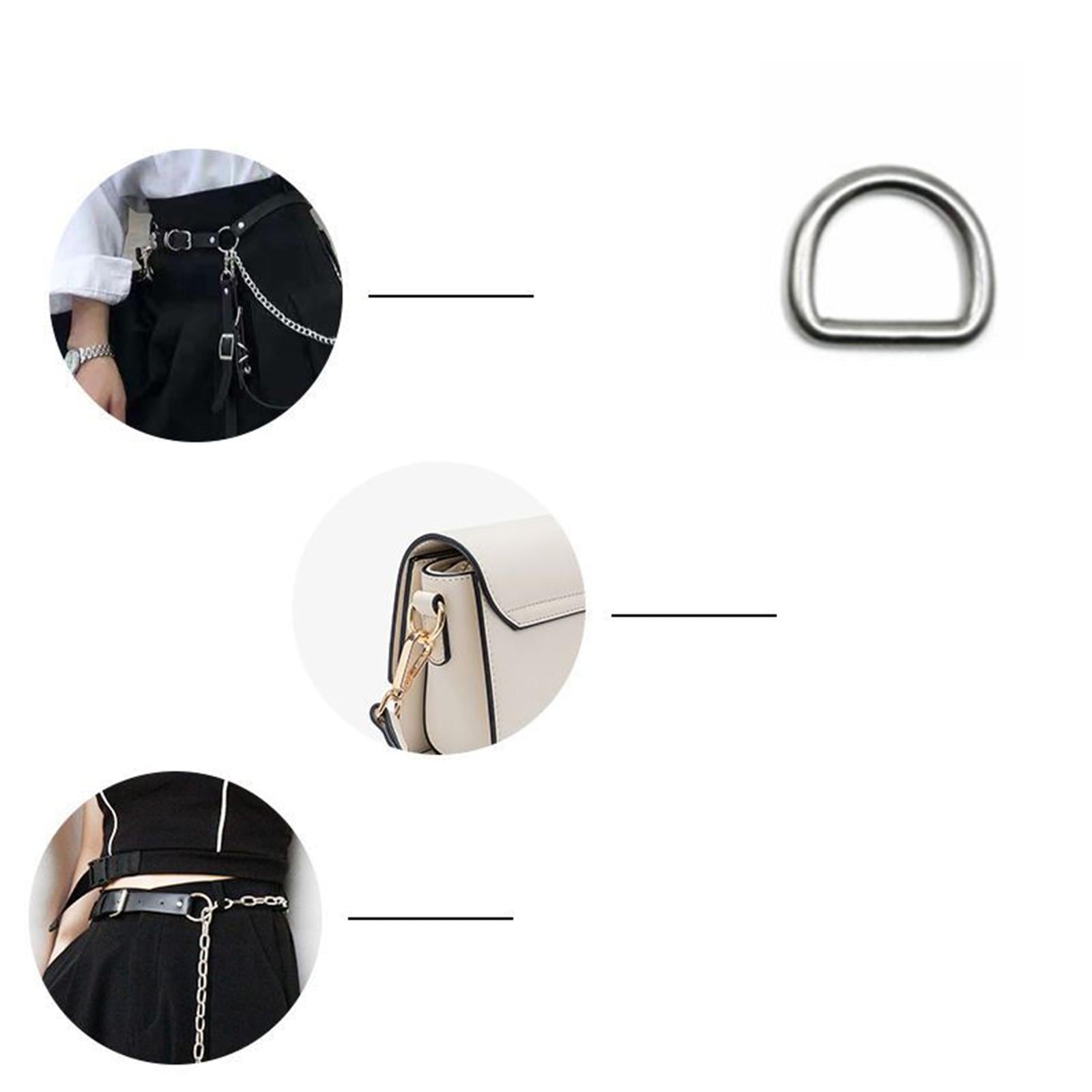 2x5Pcs D Rings Extra Thick for Hardware Bags Ring Straps Ties Tote Accessories 0.3cmx1.5cmx1.2cm Silver