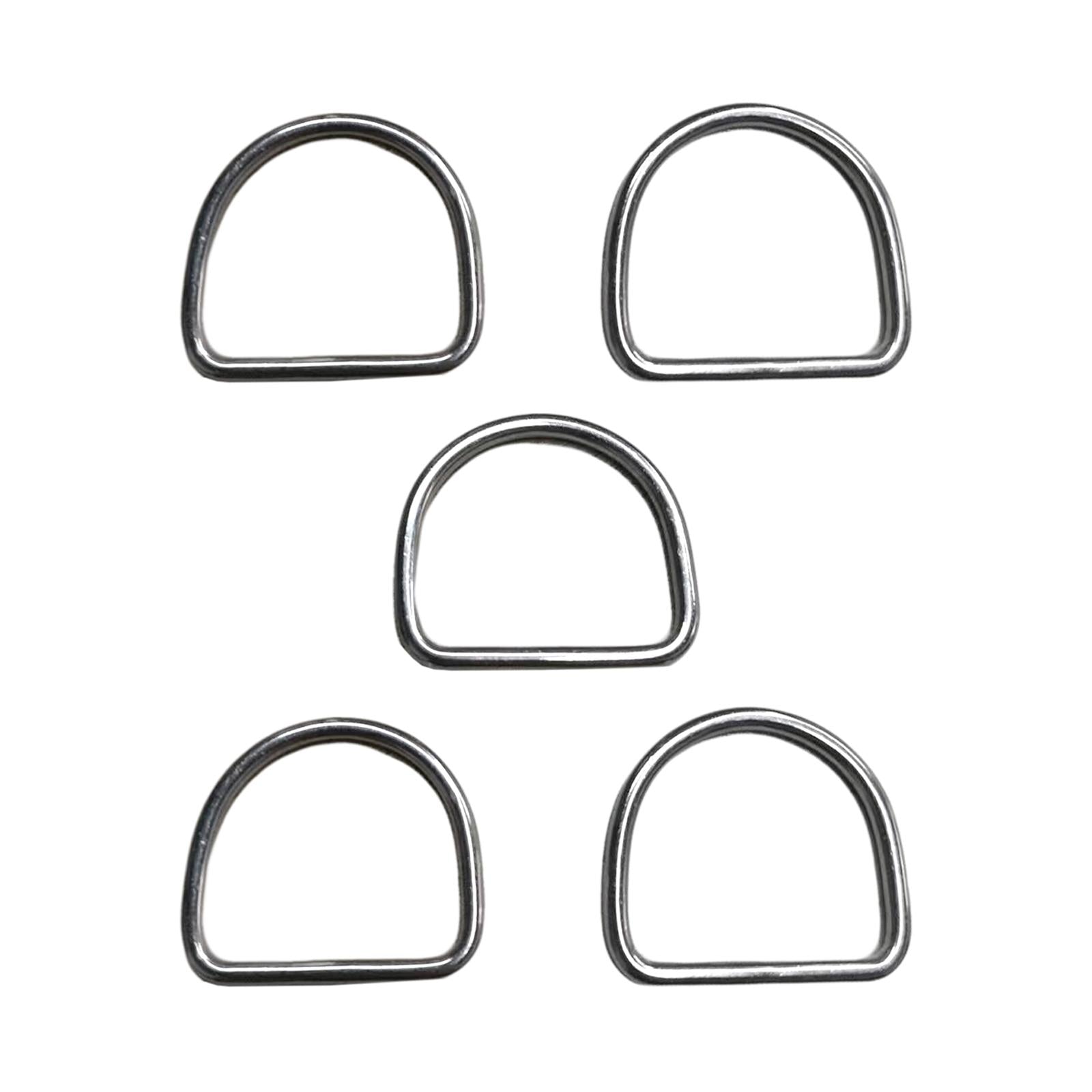 6x5 Pieces Metal D Ring Sturdy Stainless Steel D Rings for Belt Sewing Project 3mmx30mmx27mm