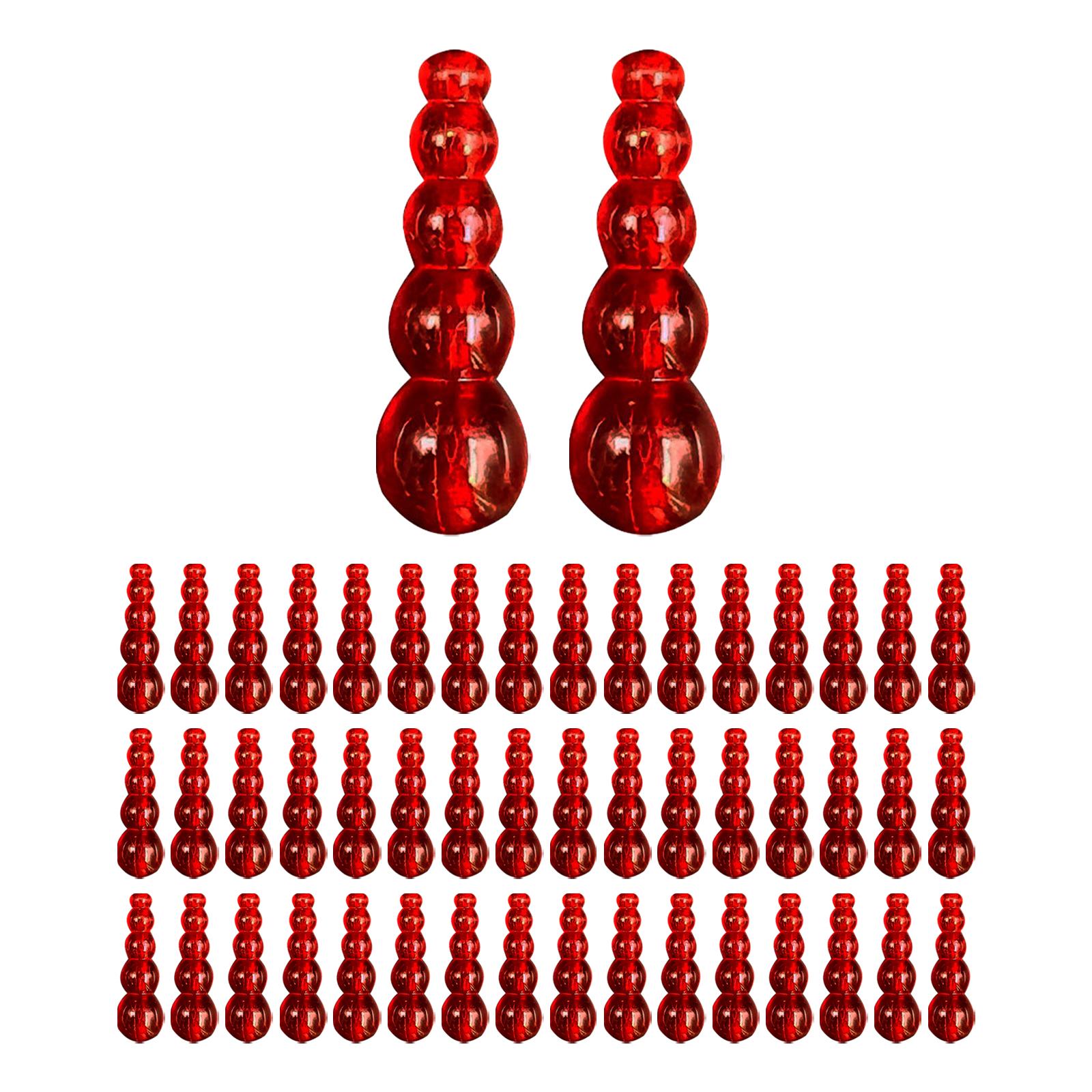 4x50Pcs Stacked Fishing Beads Kit Fishing Lures Tackle for Perch Trout Walleye Red