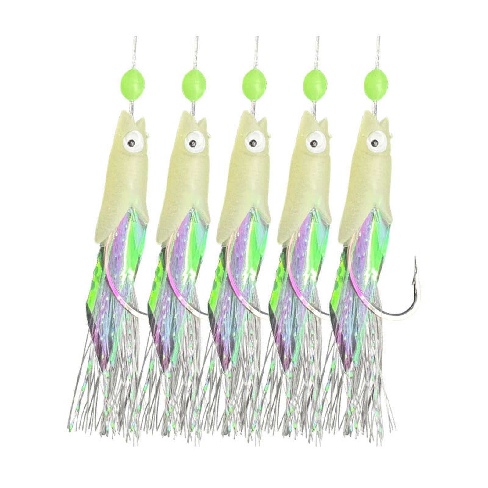 4x5Pcs Luminous Fishing Rigs Fish Lure for Sea Fishing Saltwater Mackerel 22mmx10mm
