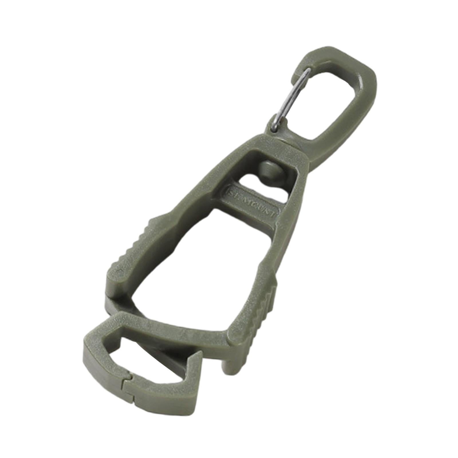 4xOutdoor Glove Clip Anti Lost Multipurpose Hook for Outdoor Belt Loop Glasses Green
