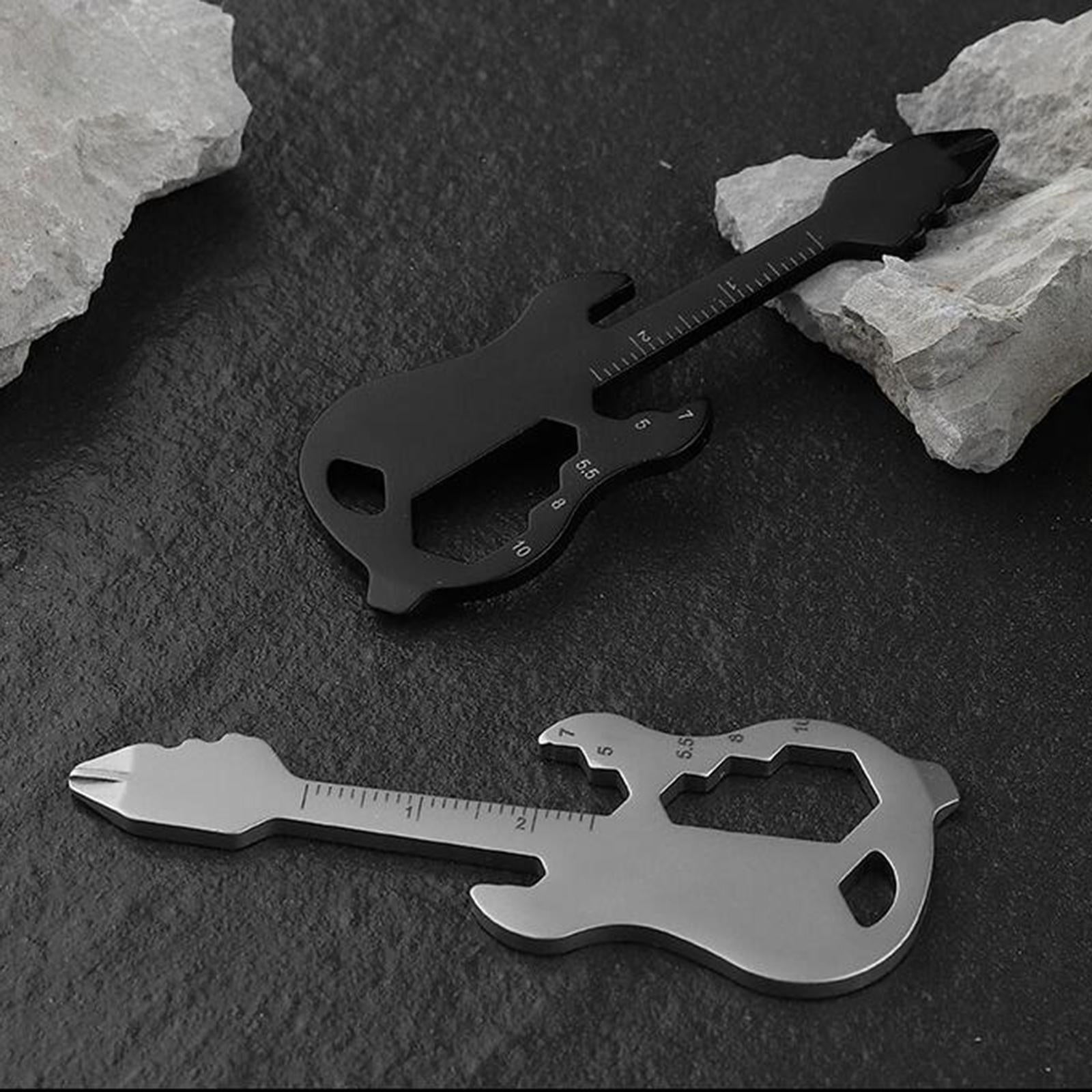 2xMultitool for Keychain Survival Pocket Tool for Traveling Backpacking Hiking black
