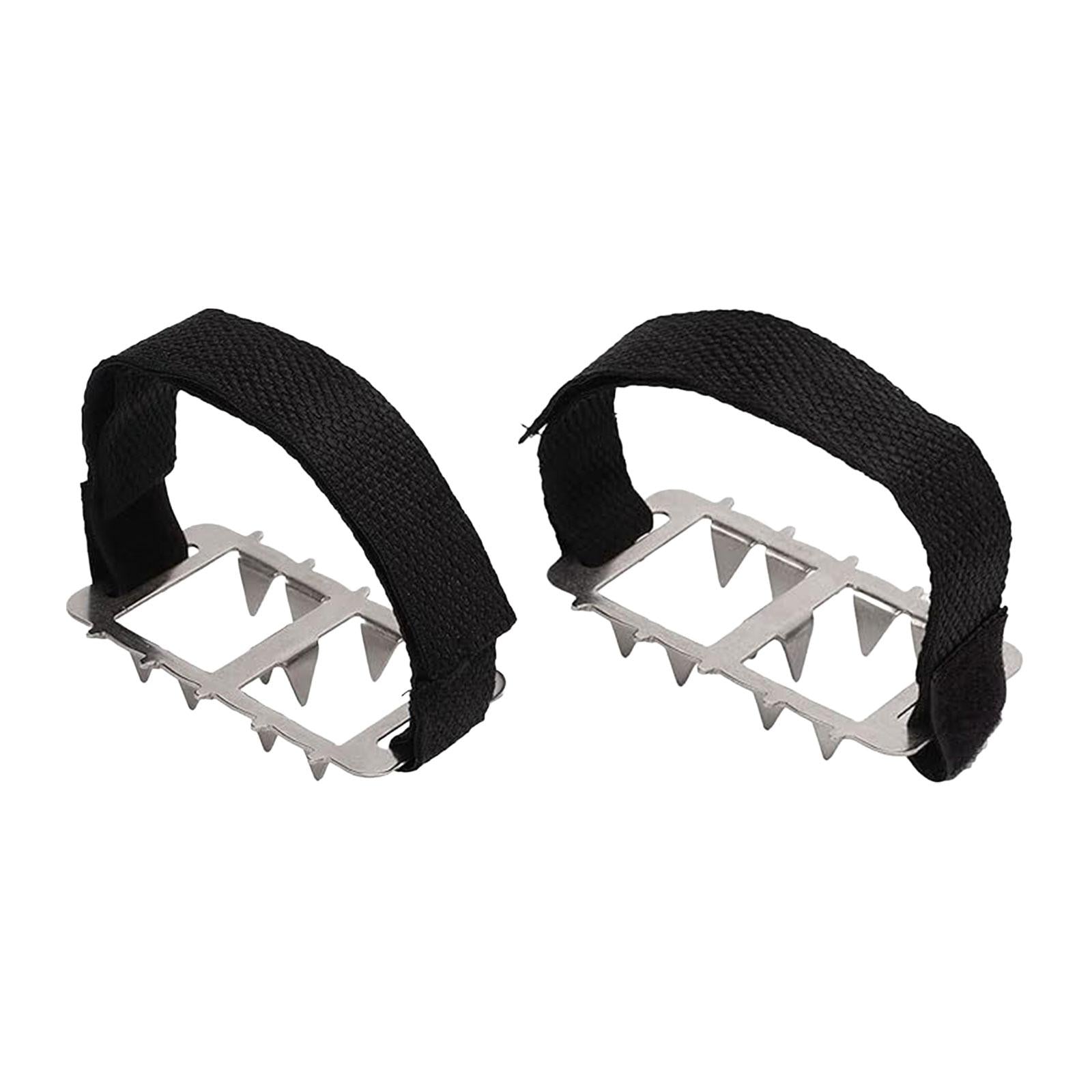 2xShoe Spikes Snow Claws Stainless Steel Crampons for Camping Climbing Outdoor