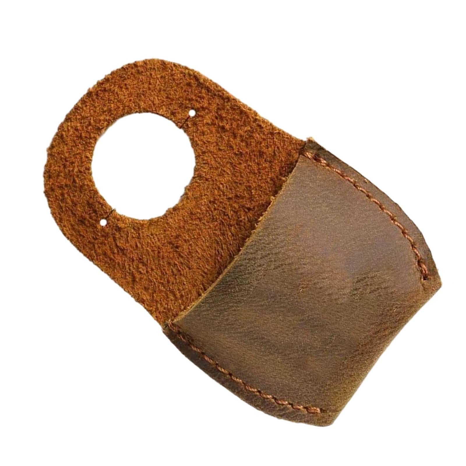 3xThumb Guard Premium Handmade Working Carving Kit PU Leather Finger Protector Brown