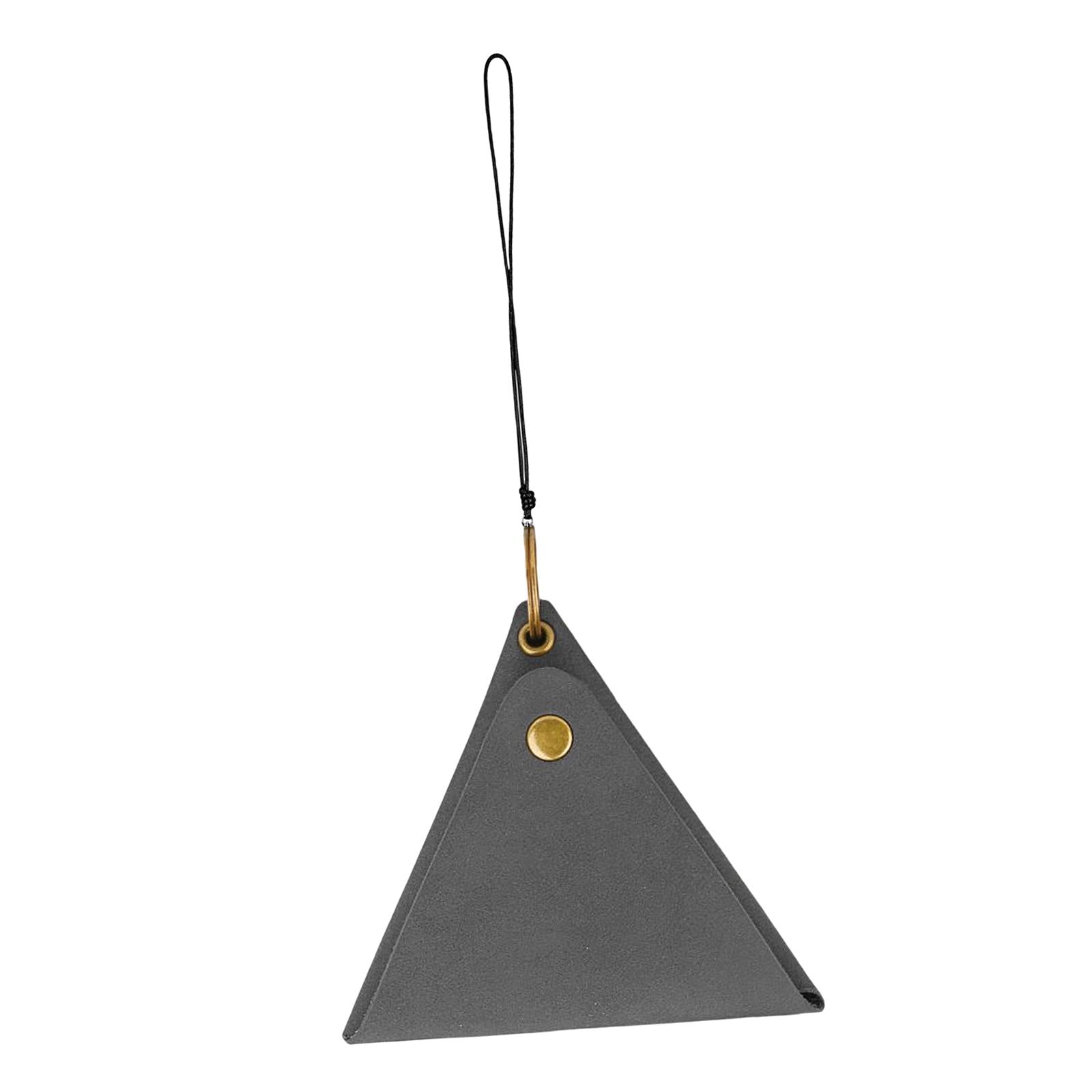 4xHanging Neck Pouch Decorative PU Leather with Removable Lanyard Purse Holder Dark Gray