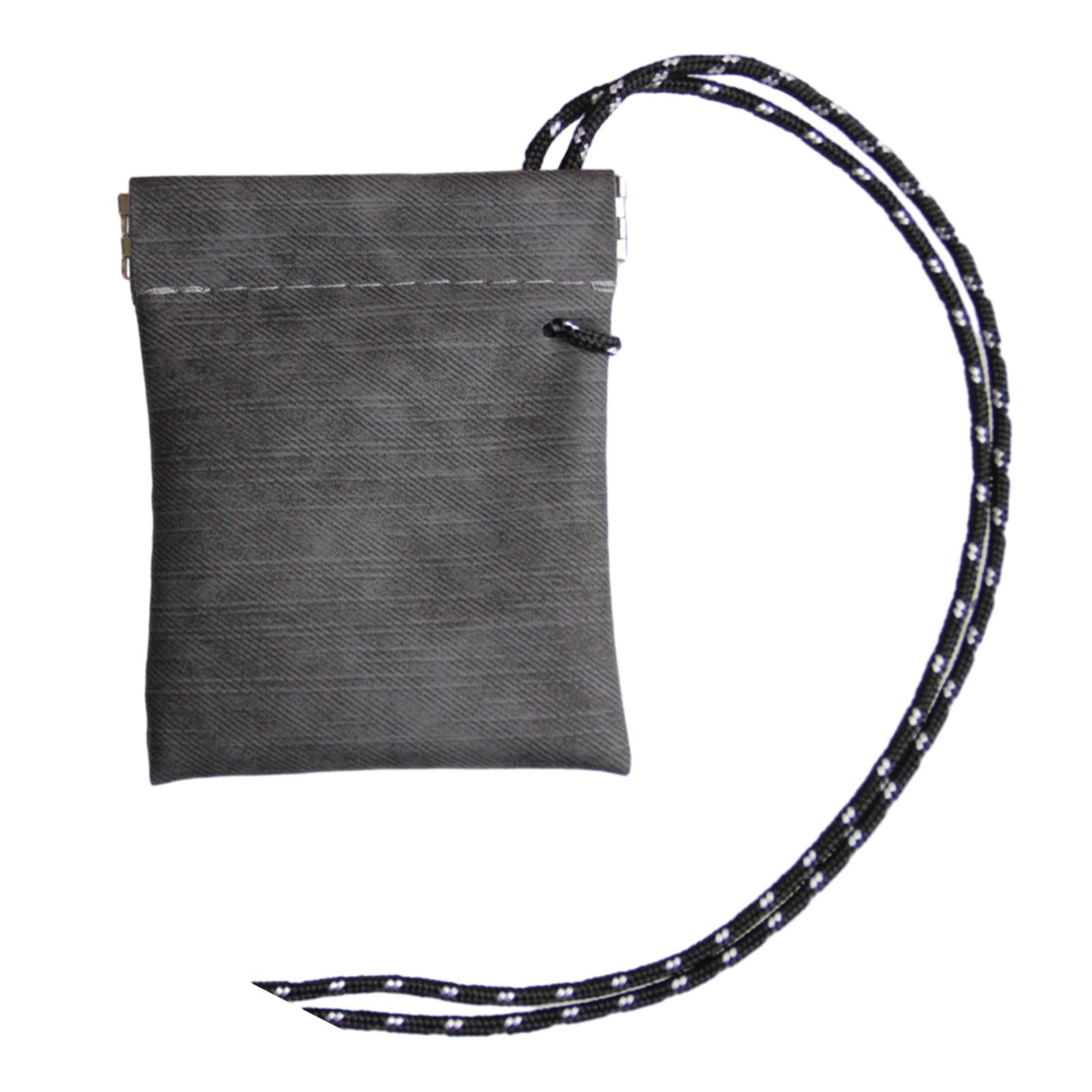 3xHanging Neck Pouch Key Bag Small Wallet Storage Bag for Men Women Earbud Bag Gray