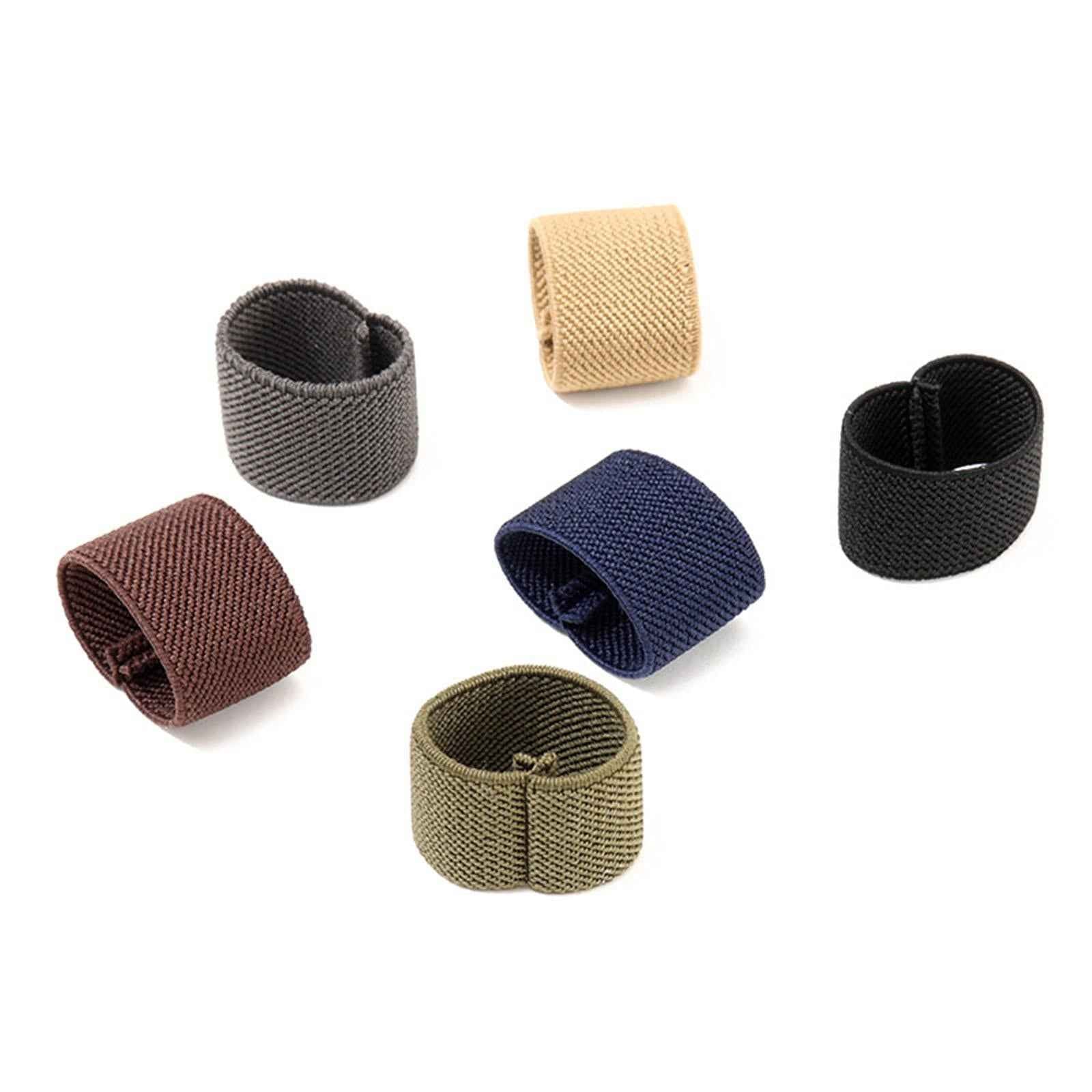 10x Elastic Belt Keepers Strap Retainer Band for Pants Belt Nylon Belt Loops Black
