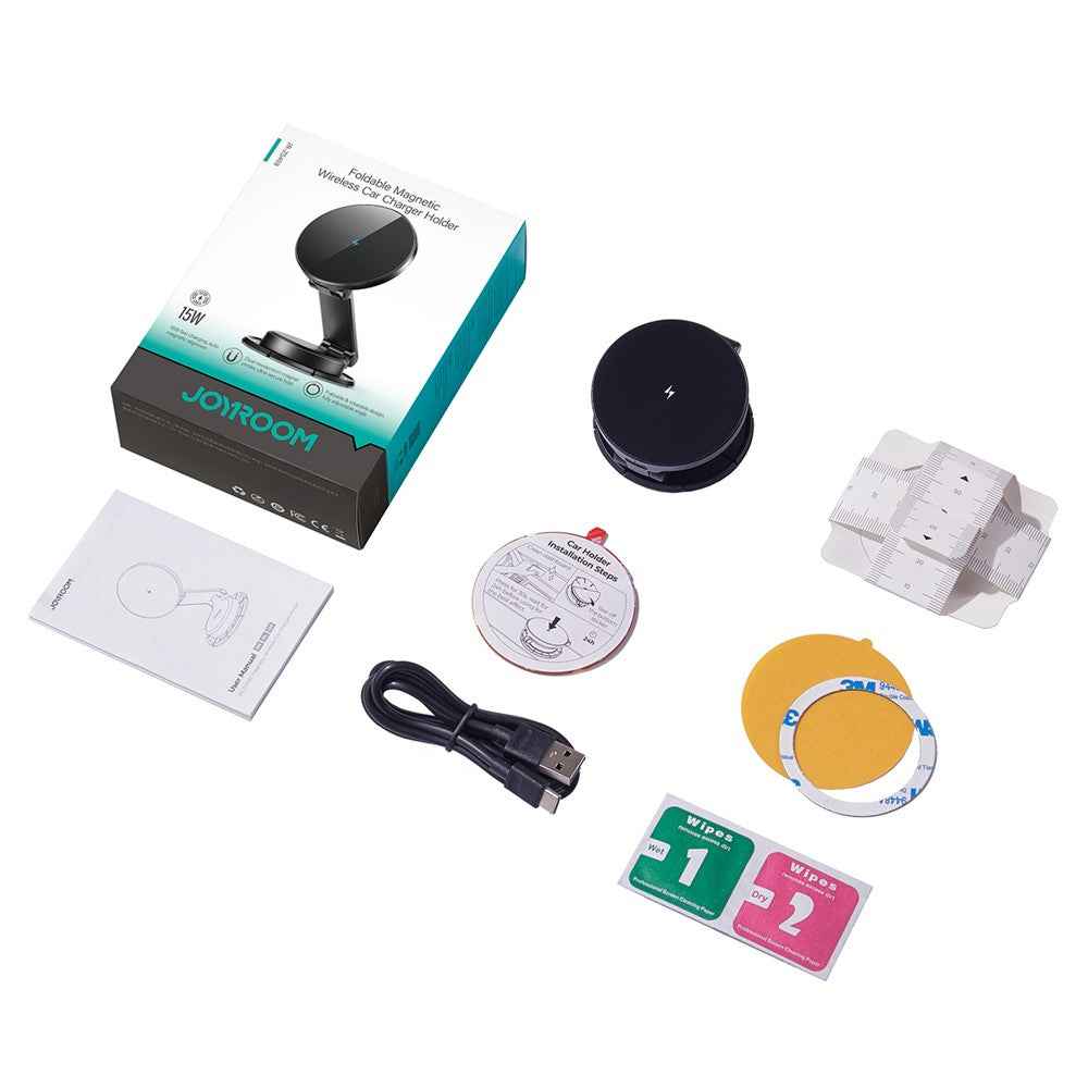 JOYROOM JR-ZS408 15W Magnetic Car Wireless Charging Foldable Phone Charger