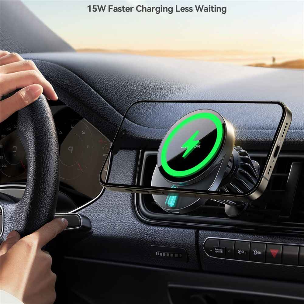 JOYROOM JR-ZS409 15W Magnetic Wireless Charger Holder Car Air Vent Charging Stand