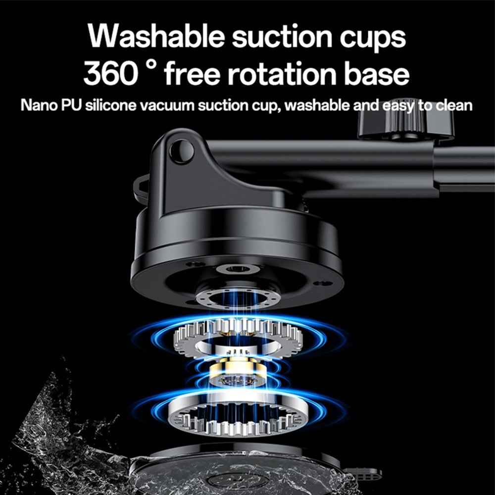 YESIDO C307 Phone Holder Stand 15W Wireless Charger Car Dashboard Suction Cup Bracket Auto Clamping