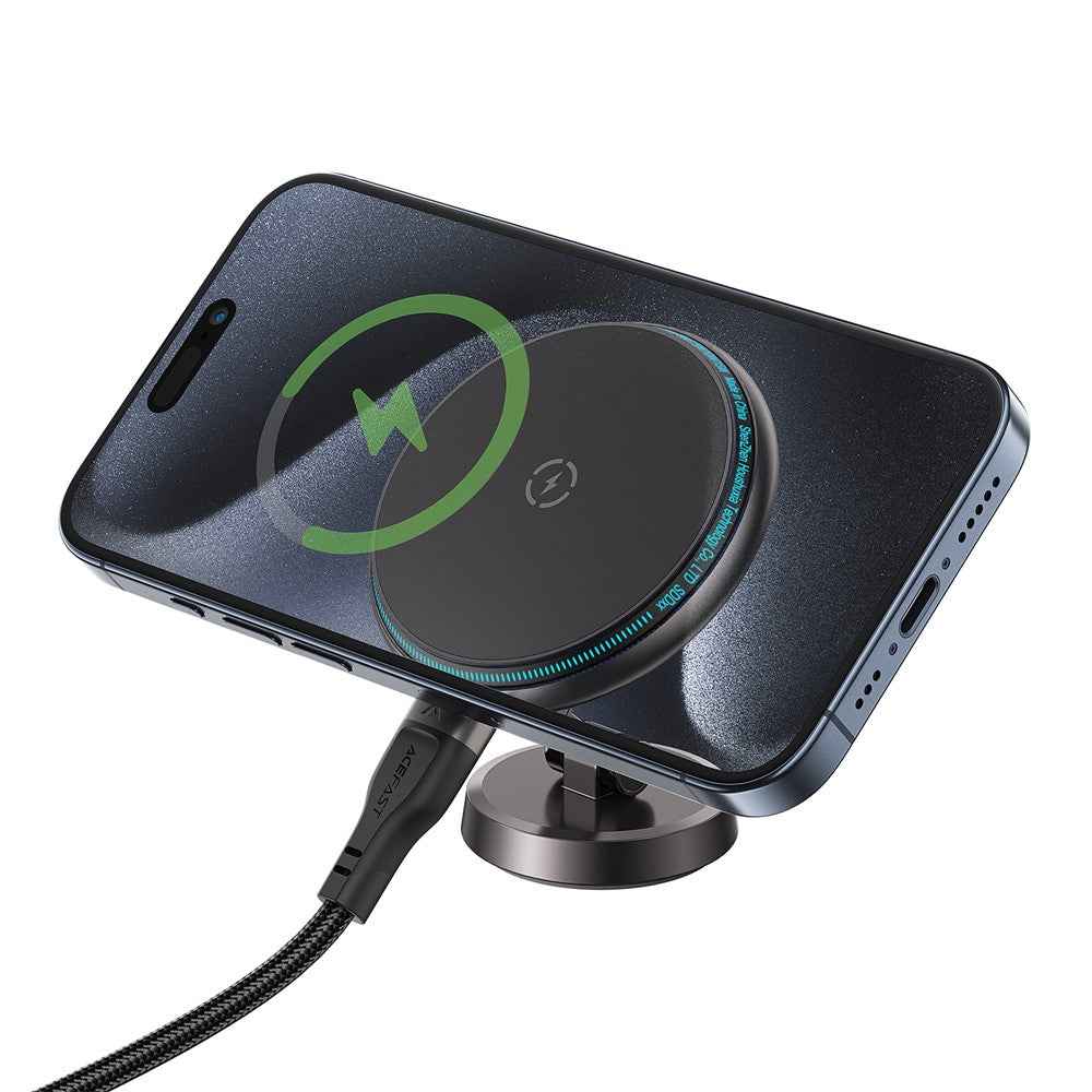 ACEFAST D30 Car Mount Phone Wireless Charger Center Console Foldable Phone Holder