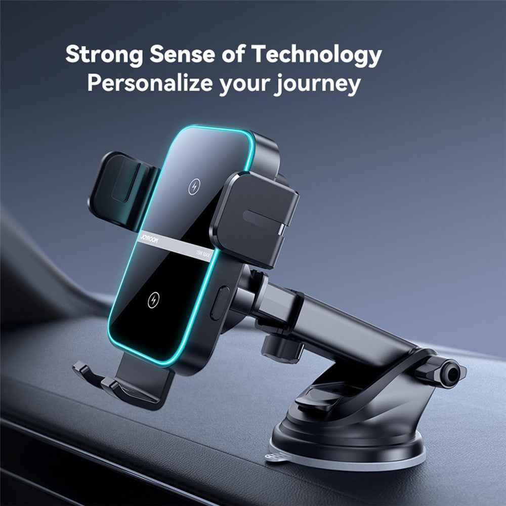 JOYROOM JR-ZS246S 15W Dual Coil Wireless Car Charger LED Light Phone Holder