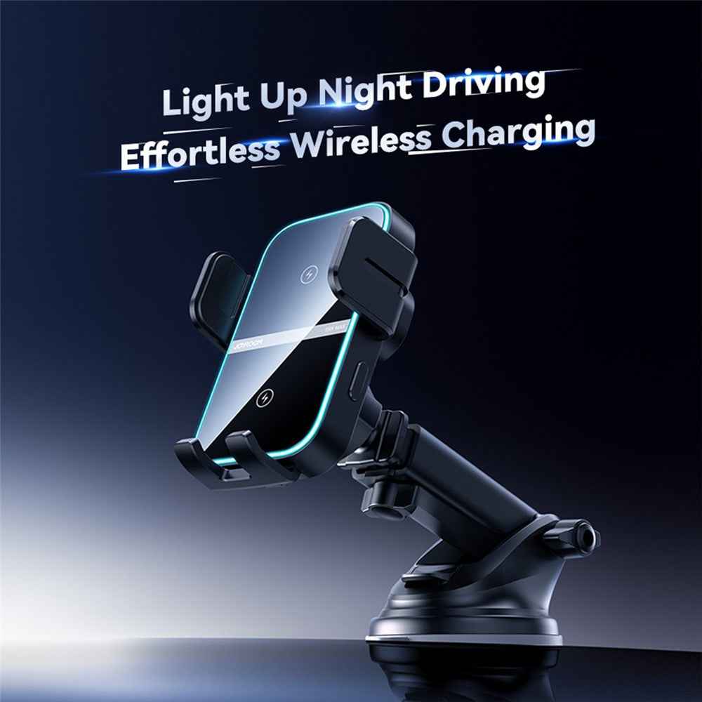JOYROOM JR-ZS246S 15W Dual Coil Wireless Car Charger LED Light Phone Holder