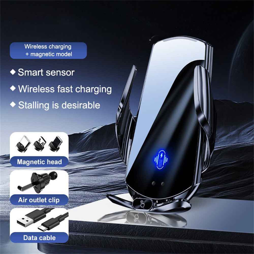 Q15 Car Air Vent Mount Magnetic Wireless Charging Stand Phone Holder - Black