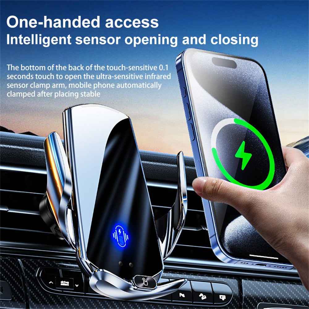 Q15 Car Air Vent Mount Magnetic Wireless Charging Stand Phone Holder - Black