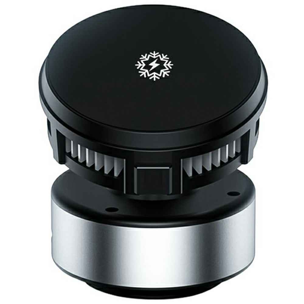 X19 360 Degree Rotation Car Phone Holder 15W Wireless Charging Vacuum Suction Cooling Magnetic Phone Stand - Silver