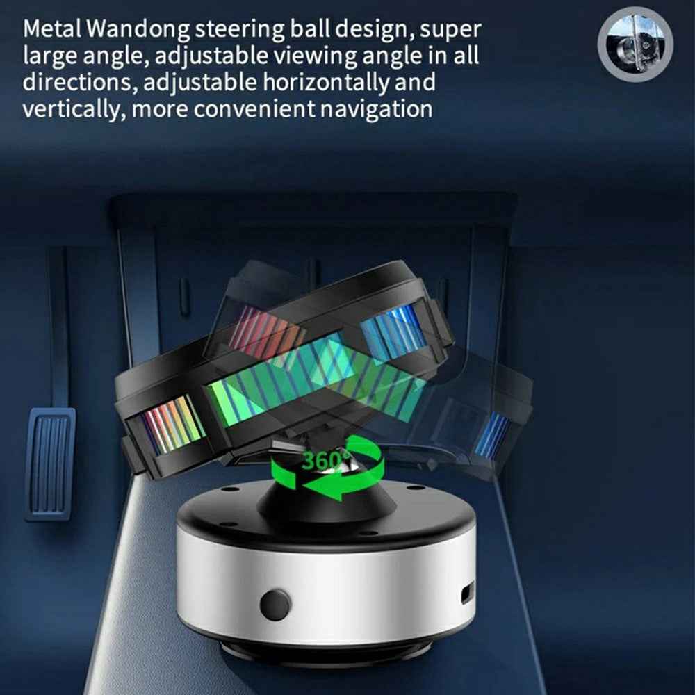 X19 360 Degree Rotation Car Phone Holder 15W Wireless Charging Vacuum Suction Cooling Magnetic Phone Stand - Silver