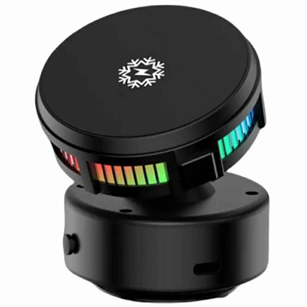 X19 360 Degree Rotation Car Phone Holder 15W Wireless Charging Vacuum Suction Cooling Magnetic Phone Stand - Black