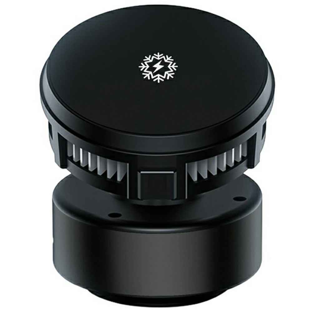 X19 360 Degree Rotation Car Phone Holder 15W Wireless Charging Vacuum Suction Cooling Magnetic Phone Stand - Black