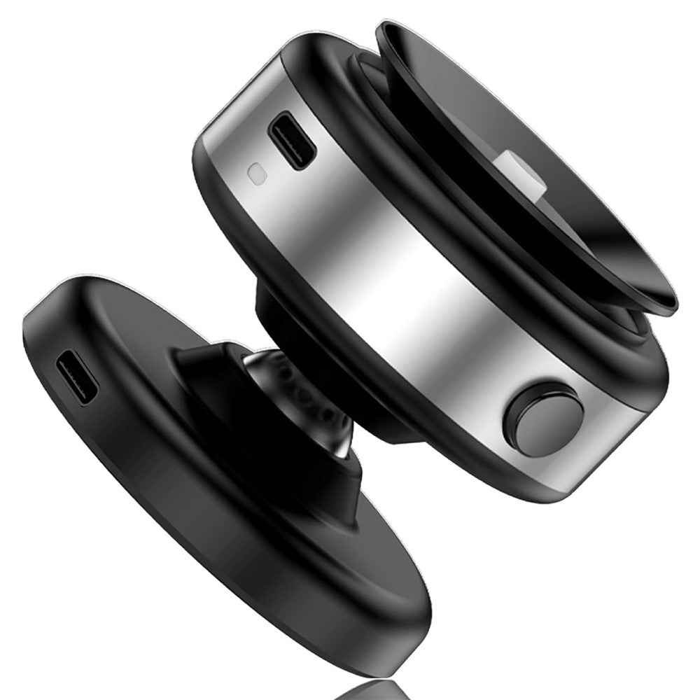 X9C Car Magnetic Suction Vacuum Phone Holder 360 Degree Rotation Wireless Charging Navigation Stand - Silver