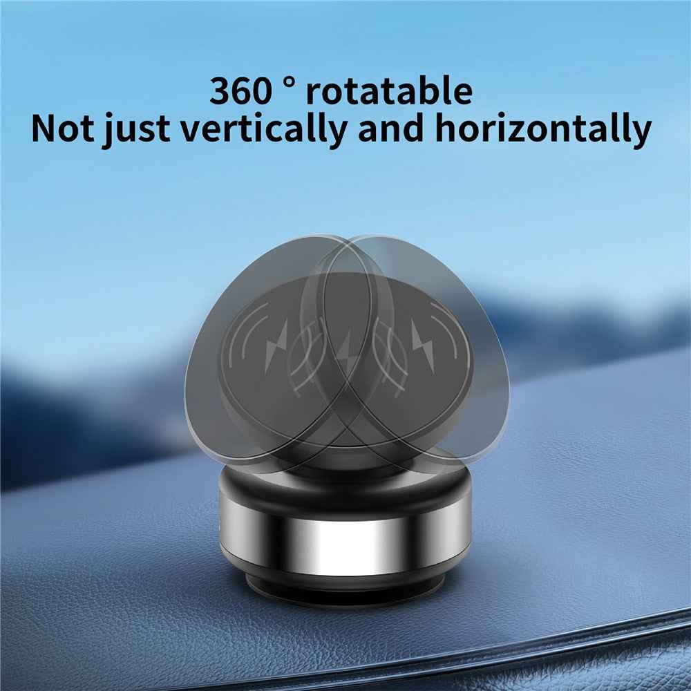 X9C Car Magnetic Suction Vacuum Phone Holder 360 Degree Rotation Wireless Charging Navigation Stand - Silver