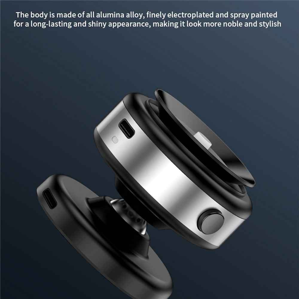 X9C Car Magnetic Suction Vacuum Phone Holder 360 Degree Rotation Wireless Charging Navigation Stand - Silver
