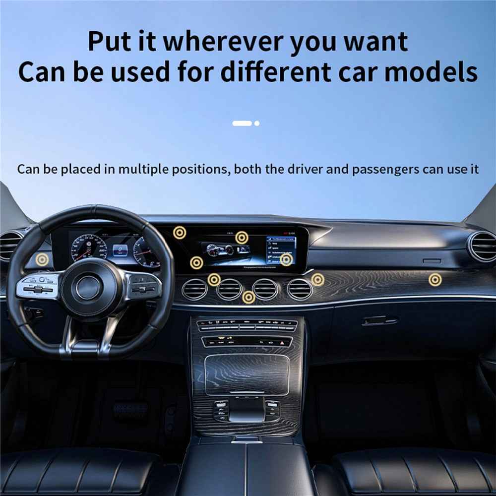 X9C Car Magnetic Suction Vacuum Phone Holder 360 Degree Rotation Wireless Charging Navigation Stand - Silver