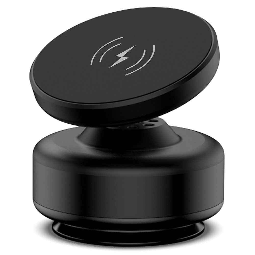 X9C Car Magnetic Suction Vacuum Phone Holder 360 Degree Rotation Wireless Charging Navigation Stand - Black