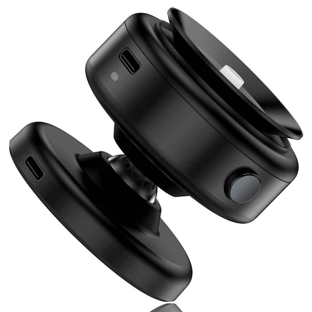 X9C Car Magnetic Suction Vacuum Phone Holder 360 Degree Rotation Wireless Charging Navigation Stand - Black
