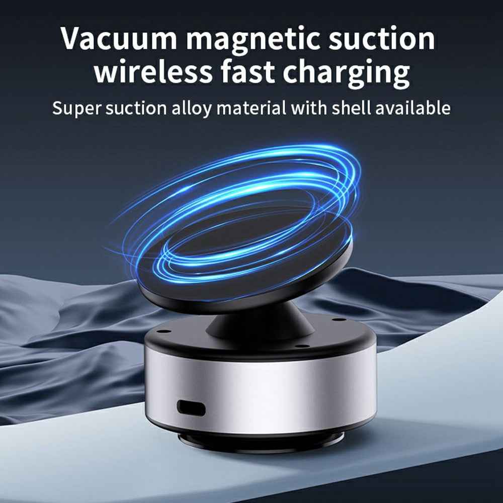 X11 Car Phone Magnetic Holder 15W Wireless Charging Vacuum Suction Rotatable Navigation Stand - Black