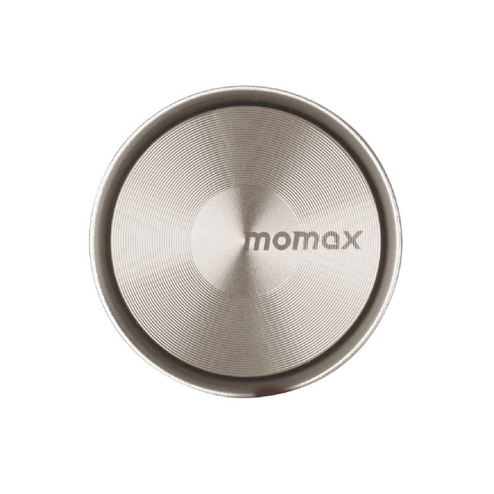 MOMAX 1-Car Relaxaire Car Air Vent Freshener Aluminum Alloy Aromatherapy Diffuser with 4 Fragrance Pads - Titanium Gold
