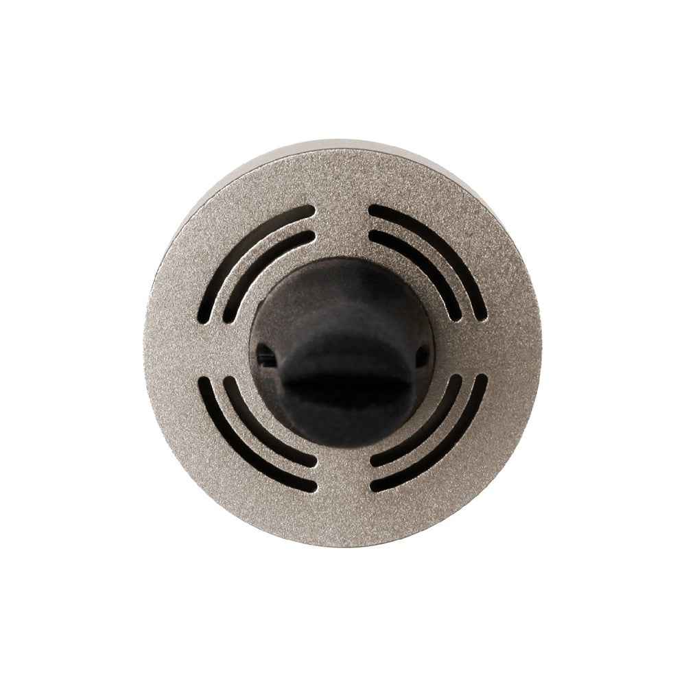 MOMAX 1-Car Relaxaire Car Air Vent Freshener Aluminum Alloy Aromatherapy Diffuser with 4 Fragrance Pads - Titanium Gold