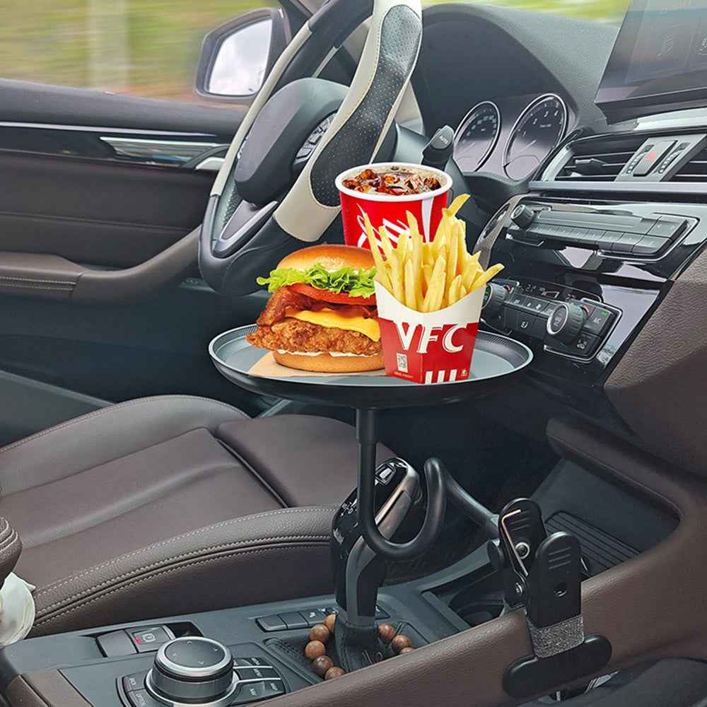 C003 Flexible Arm Car Food Tray Clip On Portable Dining Table for Snacks Drinks Organizer