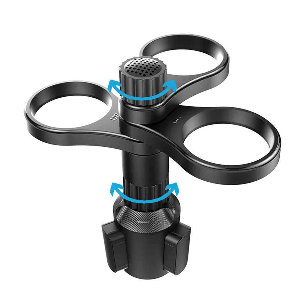 B15 Plastic Car Cup Holder Drinks Bracket 360 Degree Rotatable 3 Rings Vehicle Beverage Stand