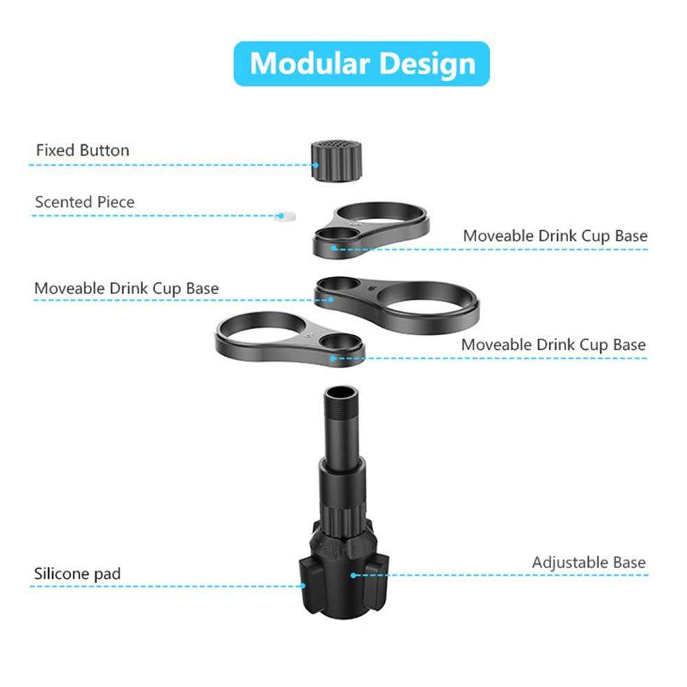 B15 Plastic Car Cup Holder Drinks Bracket 360 Degree Rotatable 3 Rings Vehicle Beverage Stand