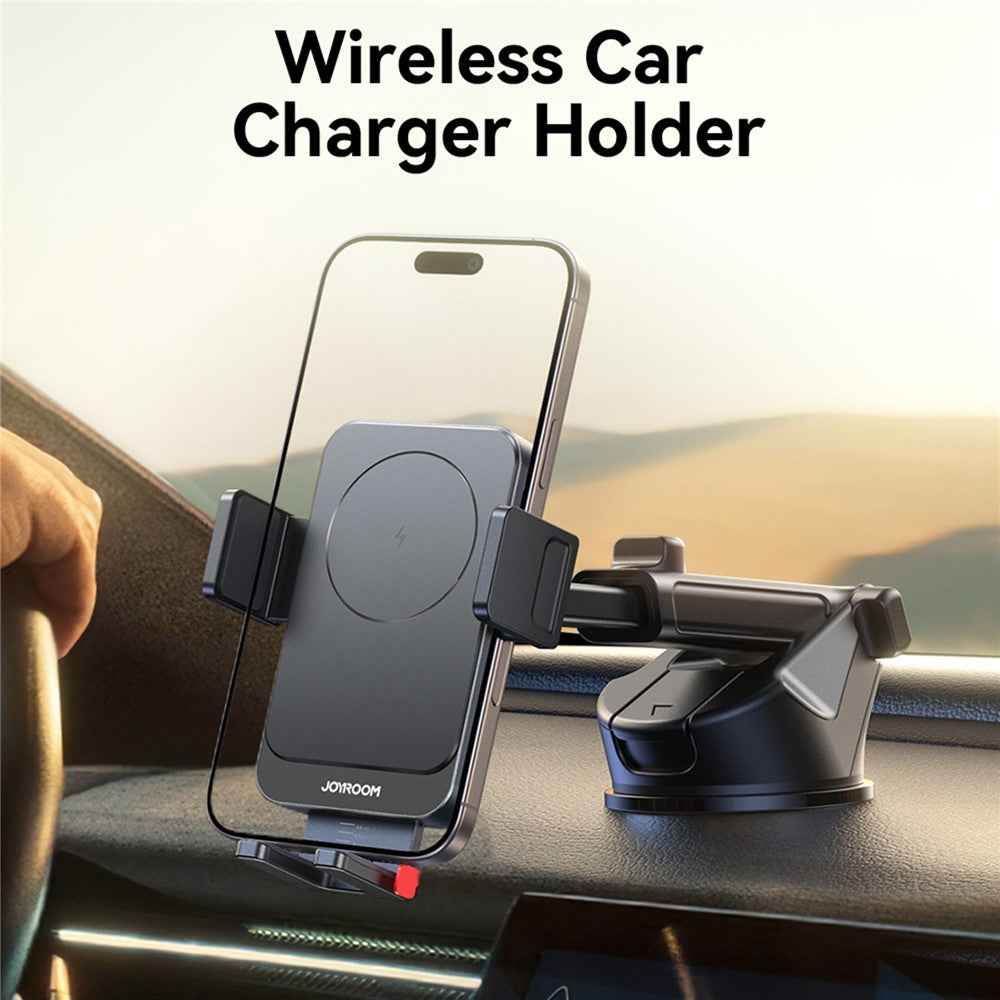 JOYROOM JR-ZS241S Car Wireless Charger Dashboard Mount 15W Fast Charging Phone Holder - Black