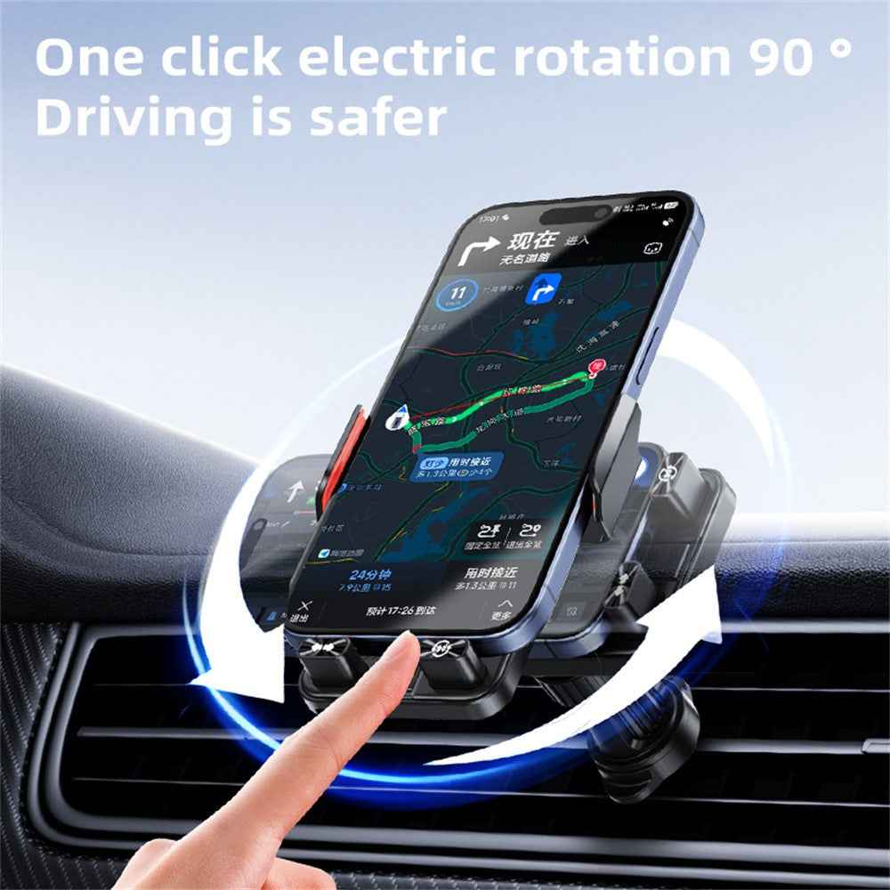 SD19 15W Magnetic Fast Charging Car Air Vent Mount Phone Holder 360 Degree Rotating Wireless Charger - Black