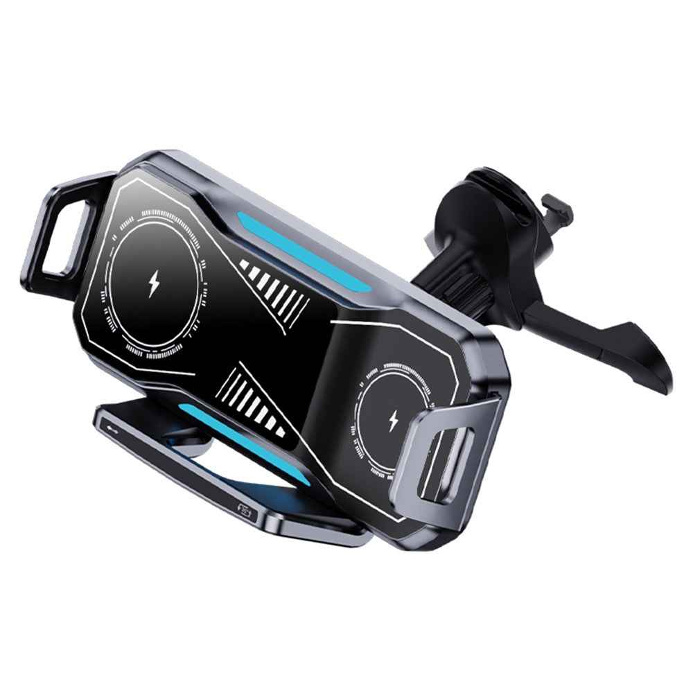 A001 Wireless Charging Car Vent Mount Holder for Foldable Phones 15W Fast Charger with Atmosphere Light