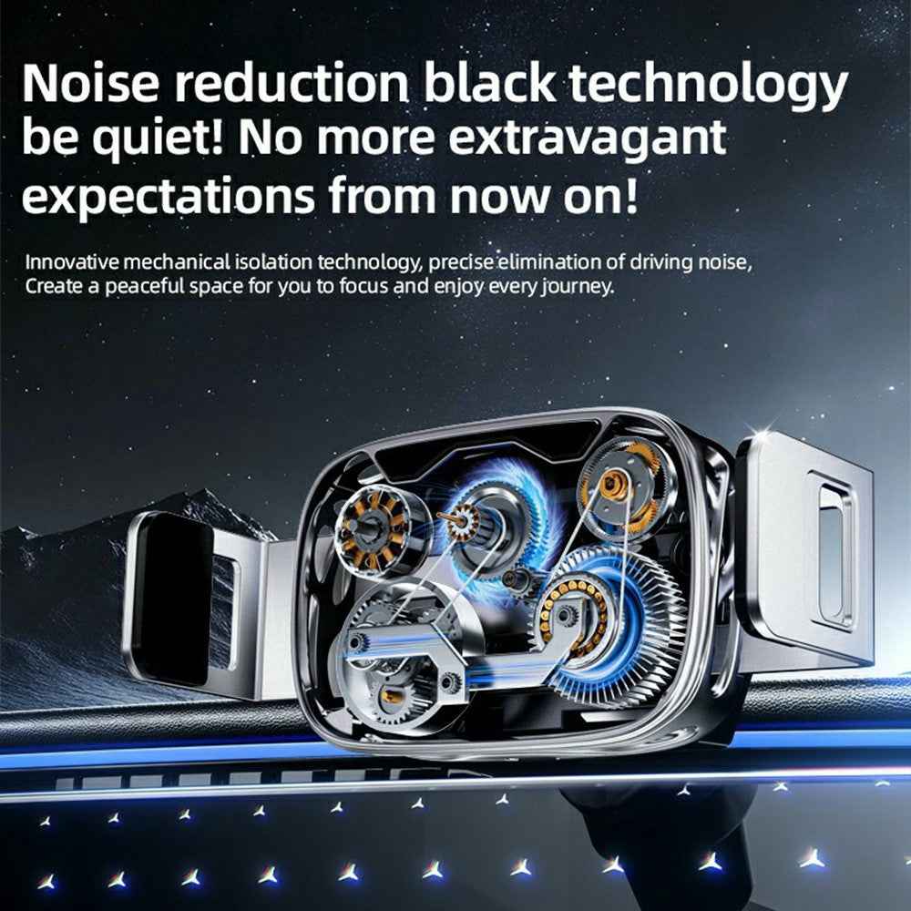 SD23 Car Navigation Air Vent Phone Holder 15W Wireless Charger with Ambient Light - Black