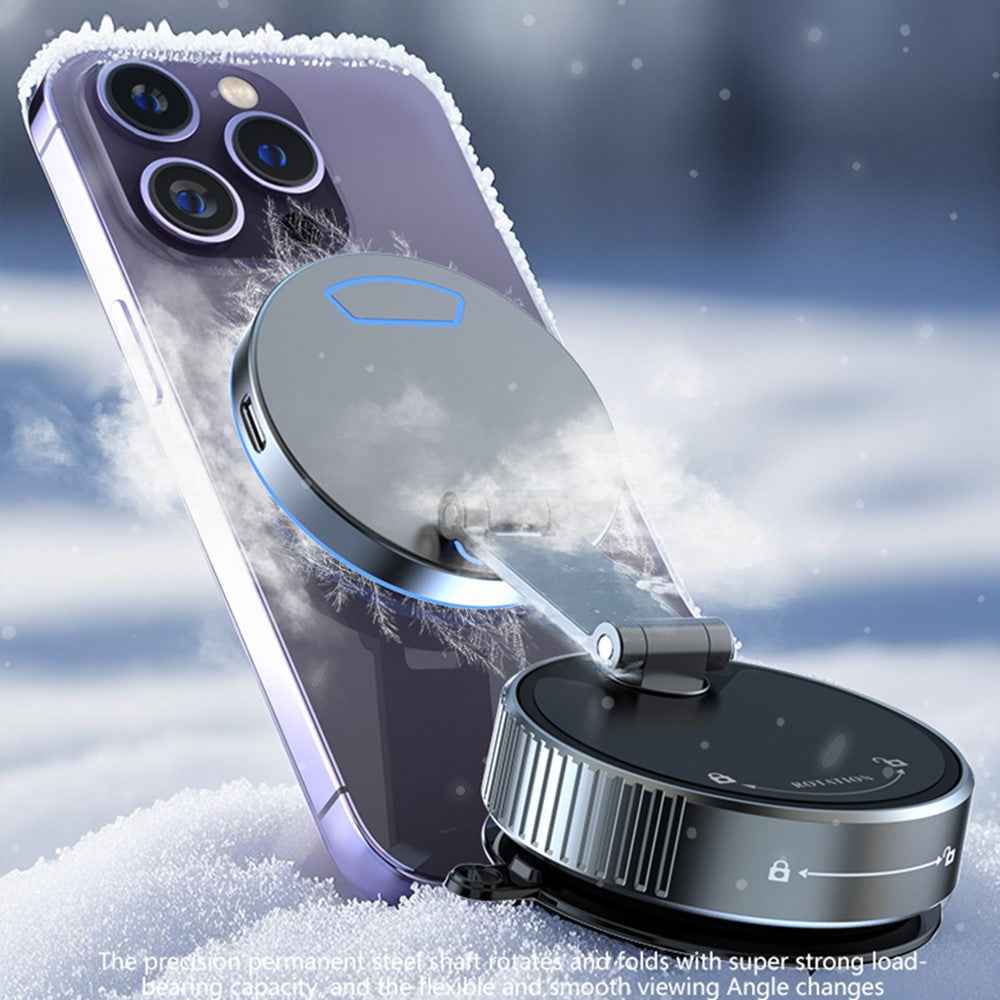 K3 Rotating Magnetic Car Phone Holder Wireless Charging Vacuum Sucker Desktop Stand with Colorful Light