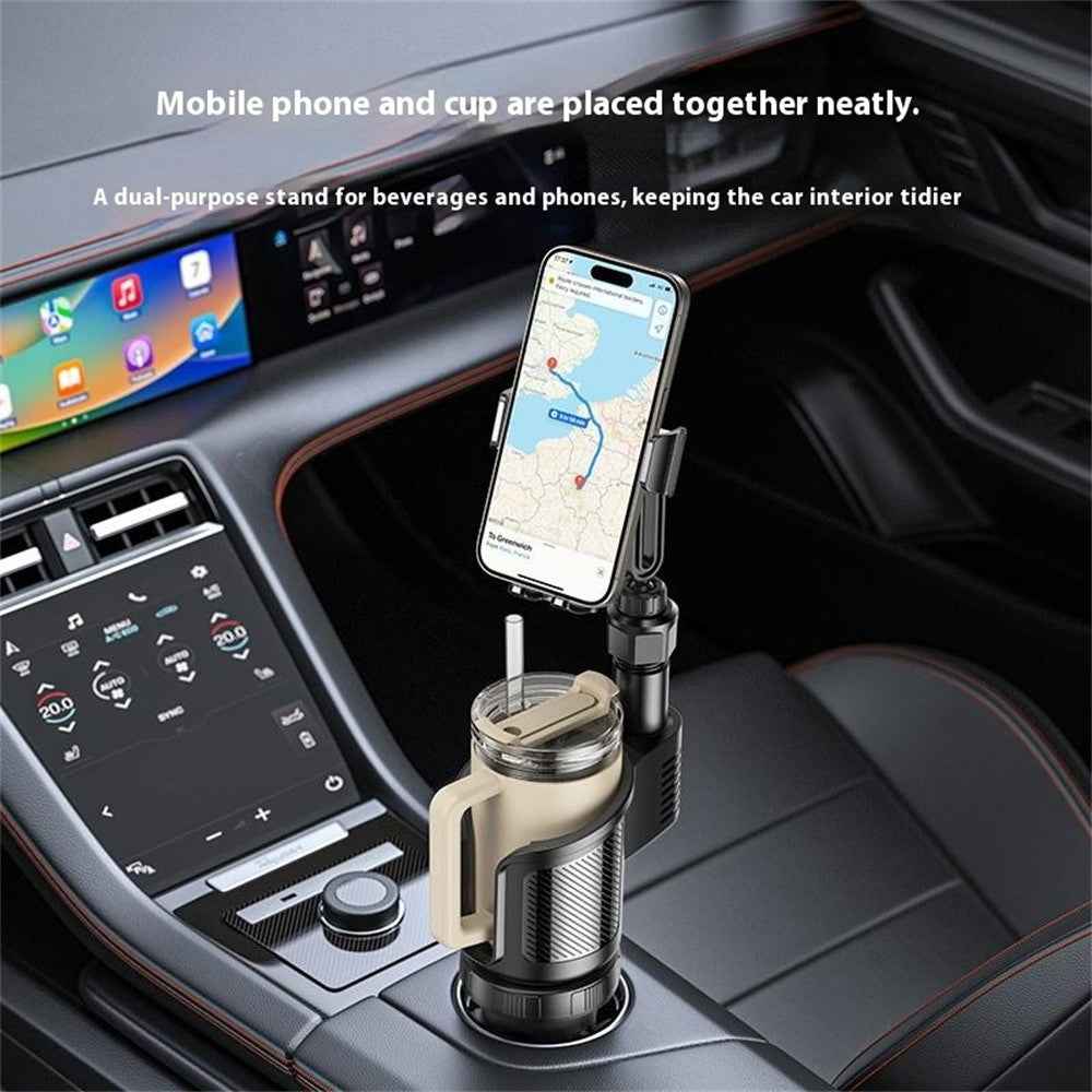 YESIDO C273 2 in 1 Car Cup Holder Phone Mount Adjustable 4.7-7.2 Inch Cellphone Bracket