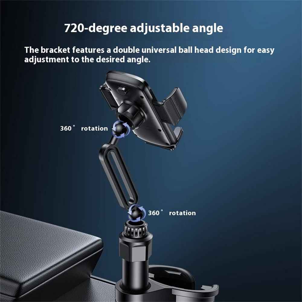 YESIDO C273 2 in 1 Car Cup Holder Phone Mount Adjustable 4.7-7.2 Inch Cellphone Bracket