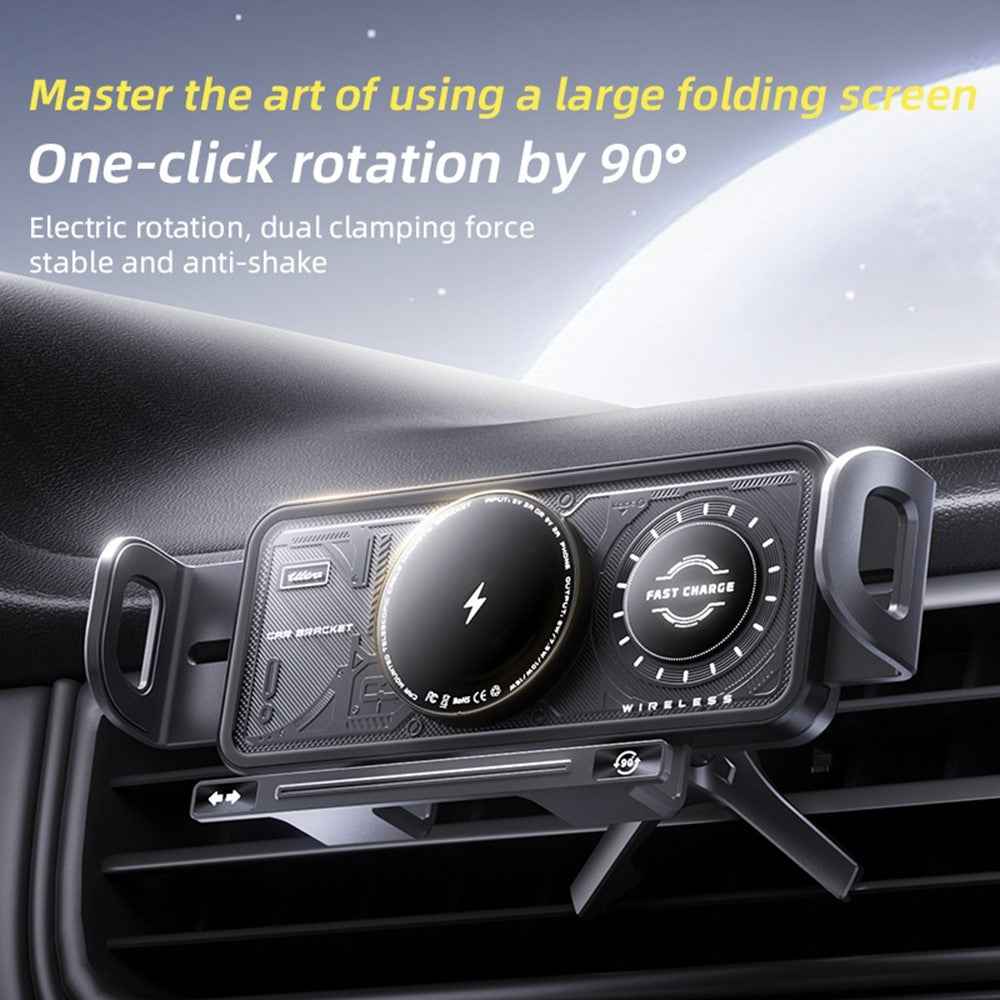 SD04 Car Mount Wireless Charger Foldable Phones Air Vent Electric Rotating Holder Navigation Stand