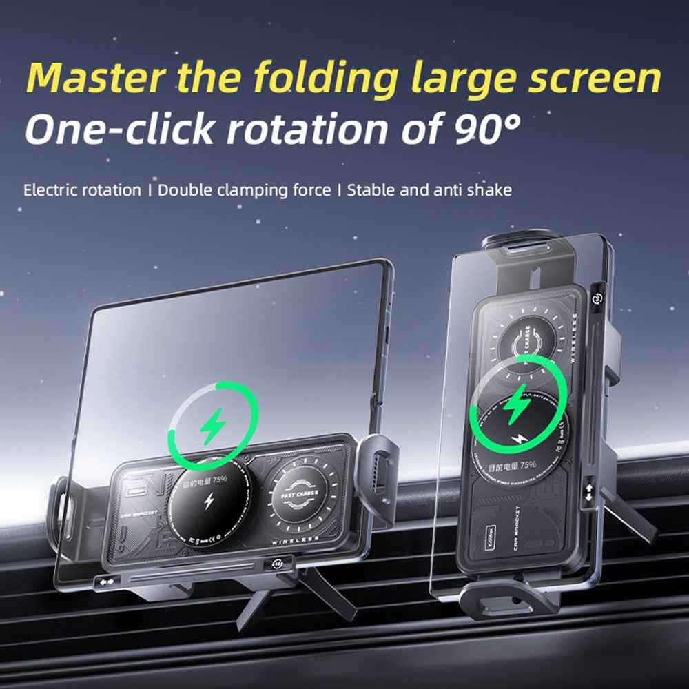 SD04 Car Mount Wireless Charger Foldable Phones Air Vent Electric Rotating Holder Navigation Stand
