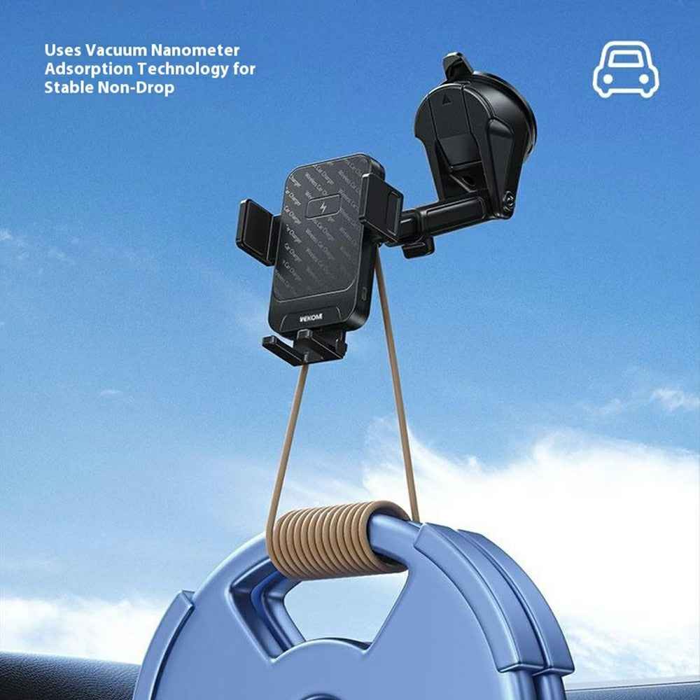WEKOME WP-U210 for 4.7 - 7.2 Inch Devices Car Mount Wireless Charger 15W Fast Charging 360° Rotation Stand
