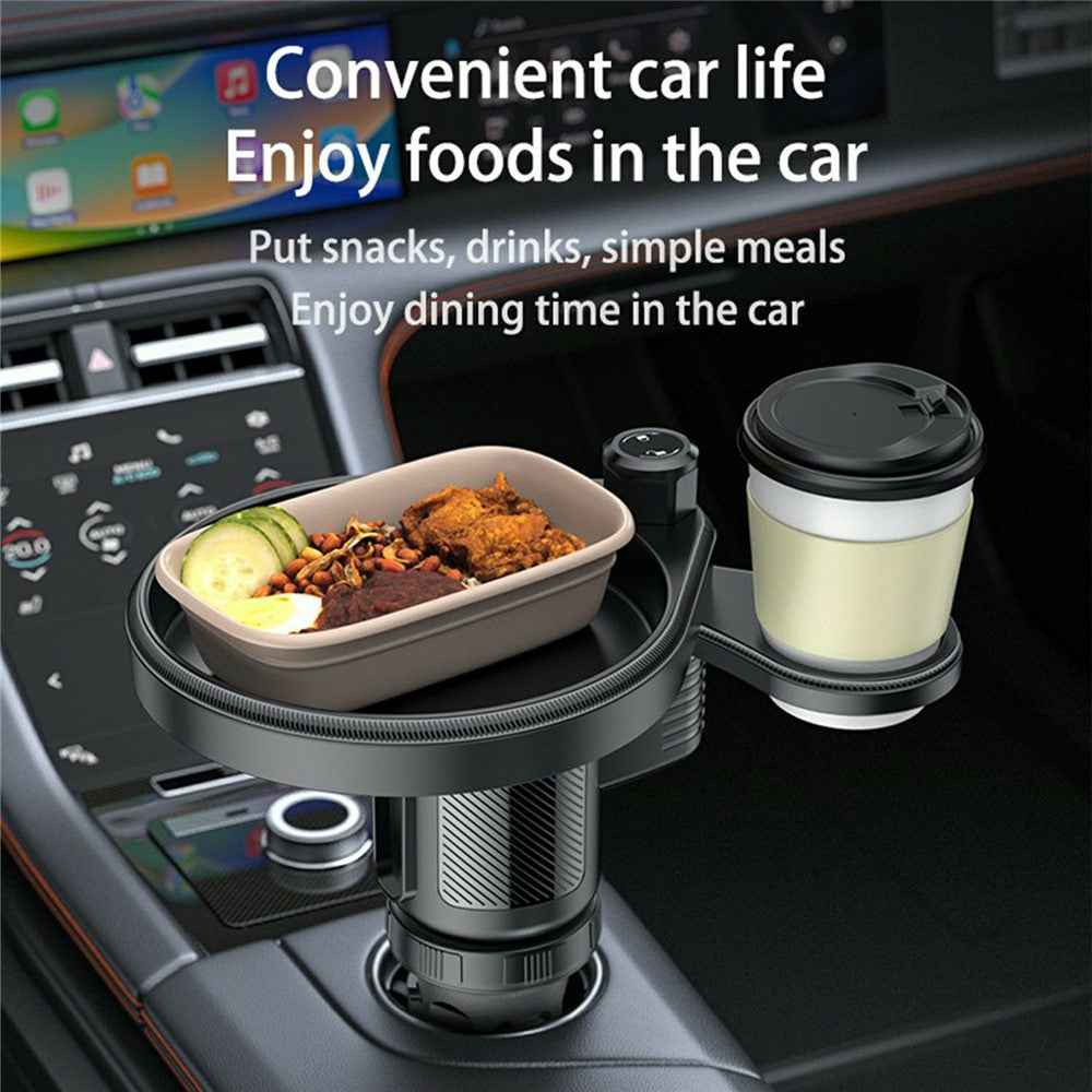 YESIDO C180 Multifunctional Cup Holder Food Tray with Expandable Base for Drinks Snacks Keys Organizer