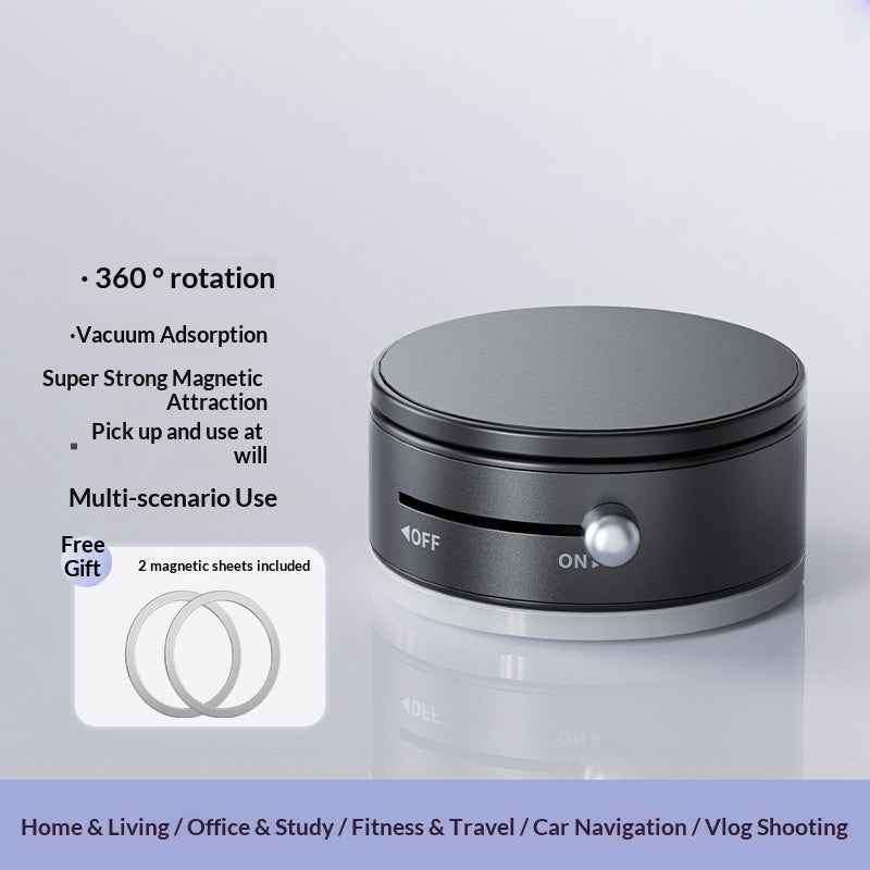 360 Degree Rotation Magnetic Cellphone Holder Vacuum Suction Mount Phone Stand - Black